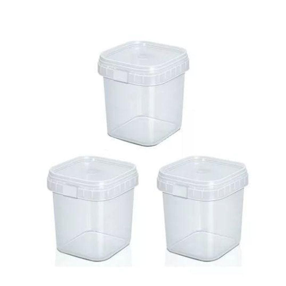 Pote Quadrado Transparente 220ml p/ Bolos e Doces