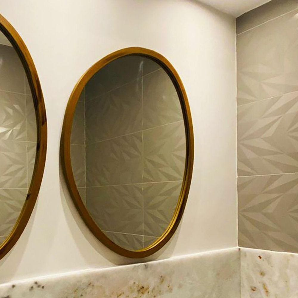 Espelho Decorativo Emoldurado 29x44cm Orgânico E2G Design Freijó