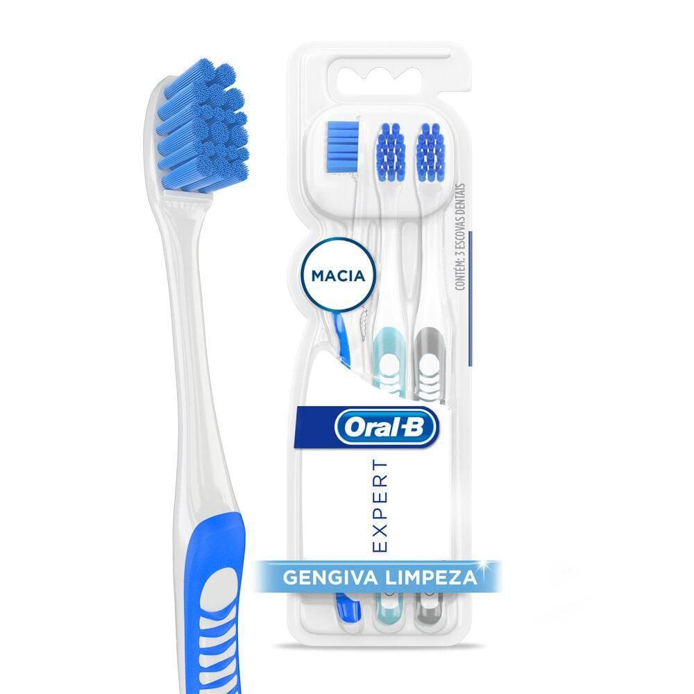 Escova Dental Oral-B Expert Gengiva Limpeza 3 Unidades