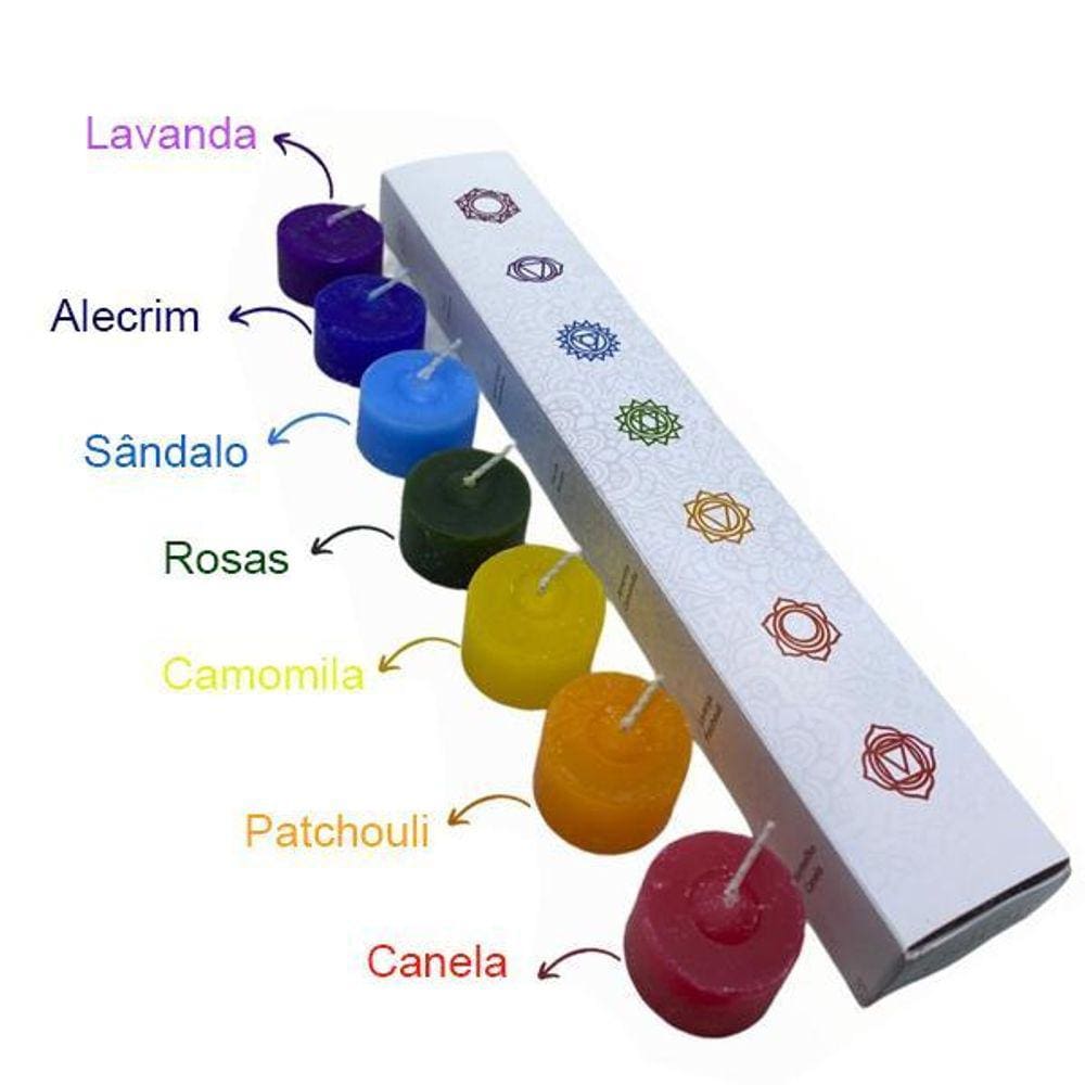 Kit Velas Perfumadas 7 Chakras Equilibrio