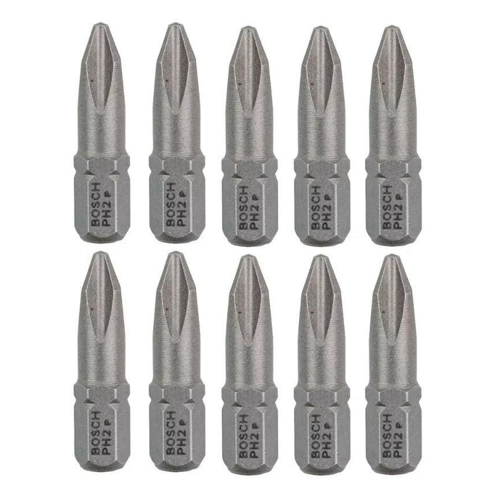 Ponta Phillips Ph2 25mm Extra Hard Bosch - Kit 10 Peças