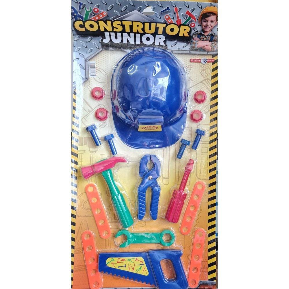 Construtor Junior Ferramenta De Brinquedo Capacete Parafusos