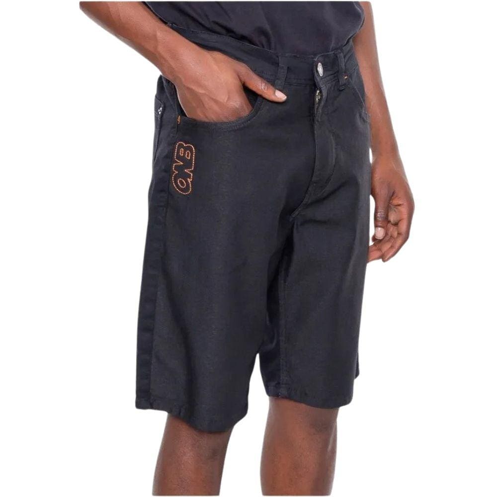 Bermuda Masculina Onbongo Color Slim Preta D905A