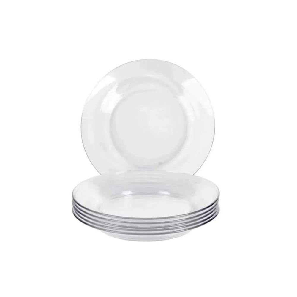 Kit Jogo De Pratos Liso Fundo 4 Unidades Restaurante Buffet