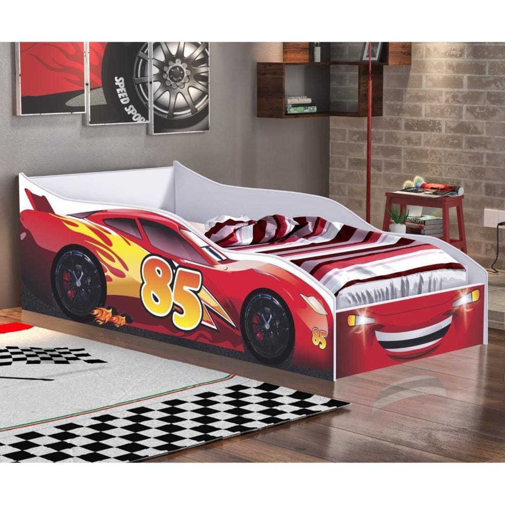 Cama Infantil Carro Vermelho/Branco