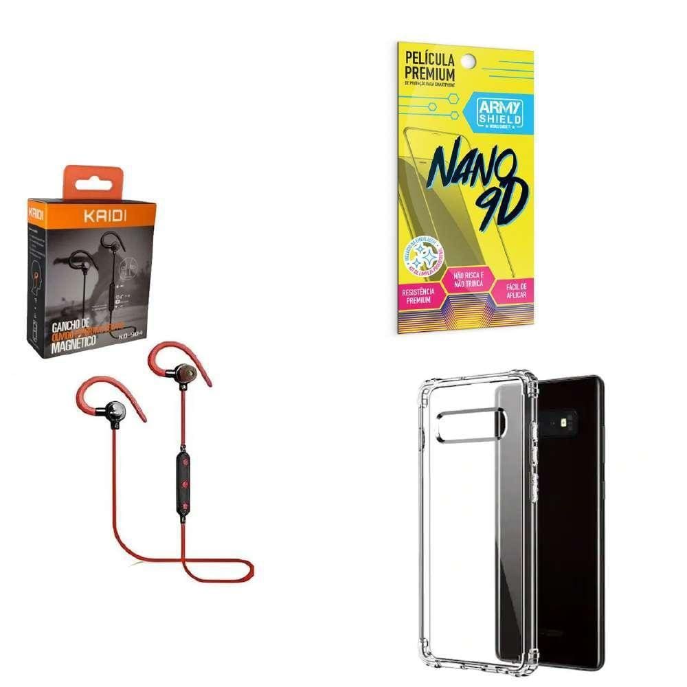 Capinha Samsung S10 Fone Bluetooth E Película De Cerâmica 9D