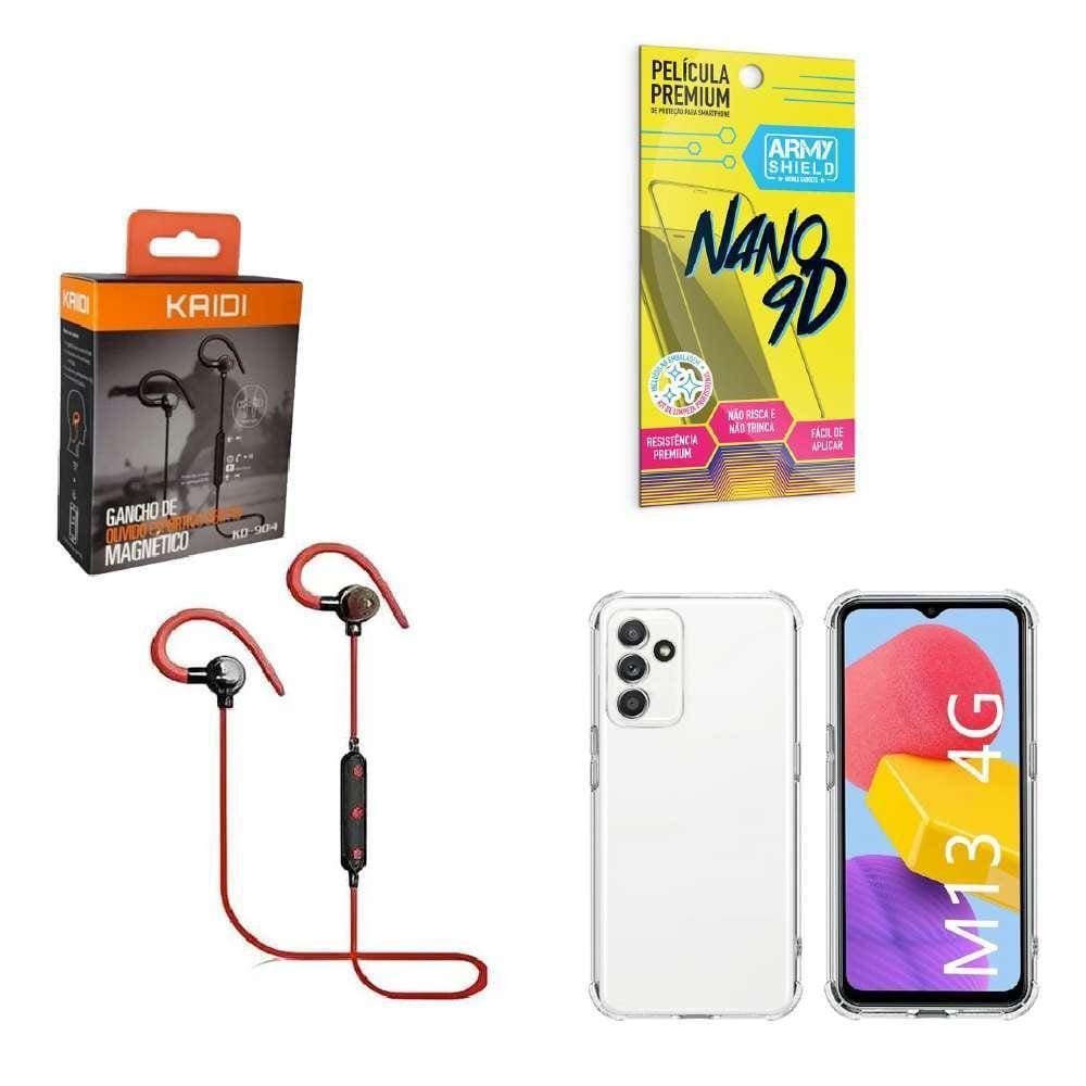 Capinha Samsung M13 Fone Bluetooth E Película De Cerâmica 9D