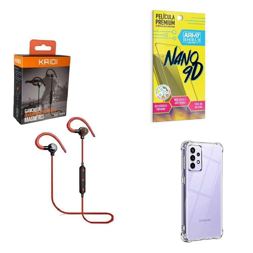 Kit Capinha Samsung A52 S 5G Fone Bluetooth E Película 9D