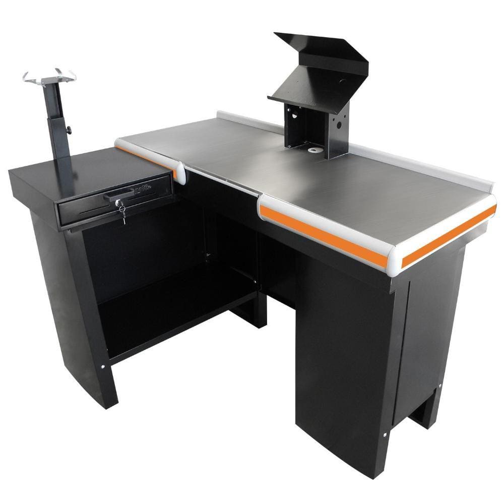 Checkout Leve Caixa Supermercado De 1,30M Mesa Reta Com Kit Automação Balcão de compras - Innal