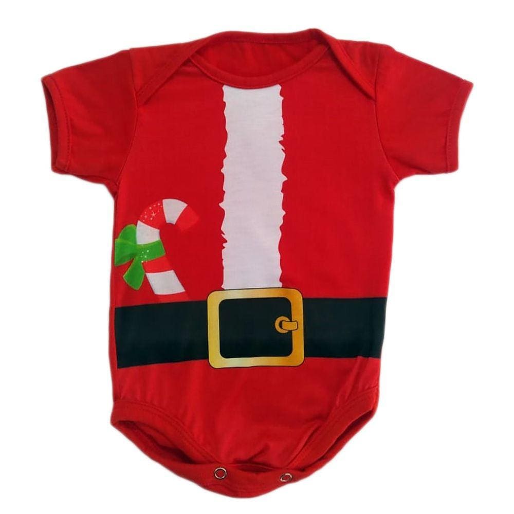 Body de Bebê Manga Curta Estampa Natal