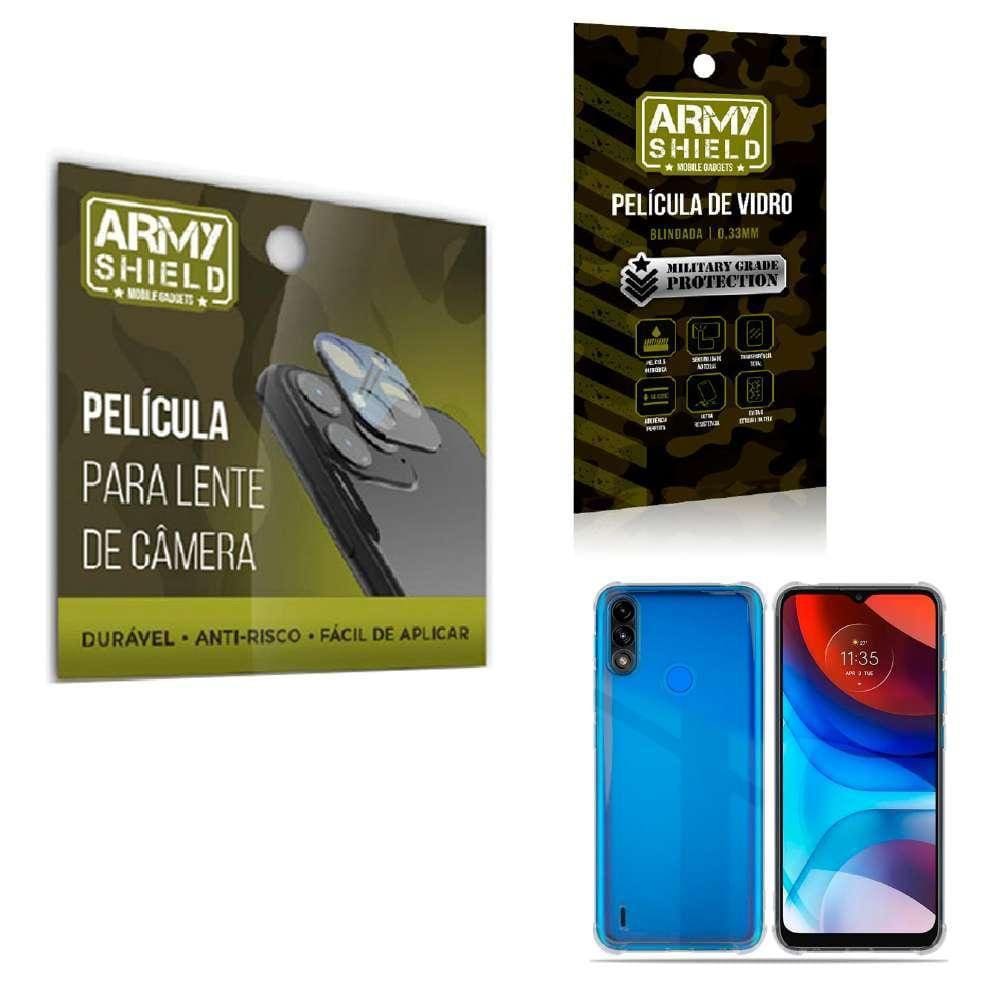 Película De Câmera E Tela Moto E7 Power E Capinha Anti Shock