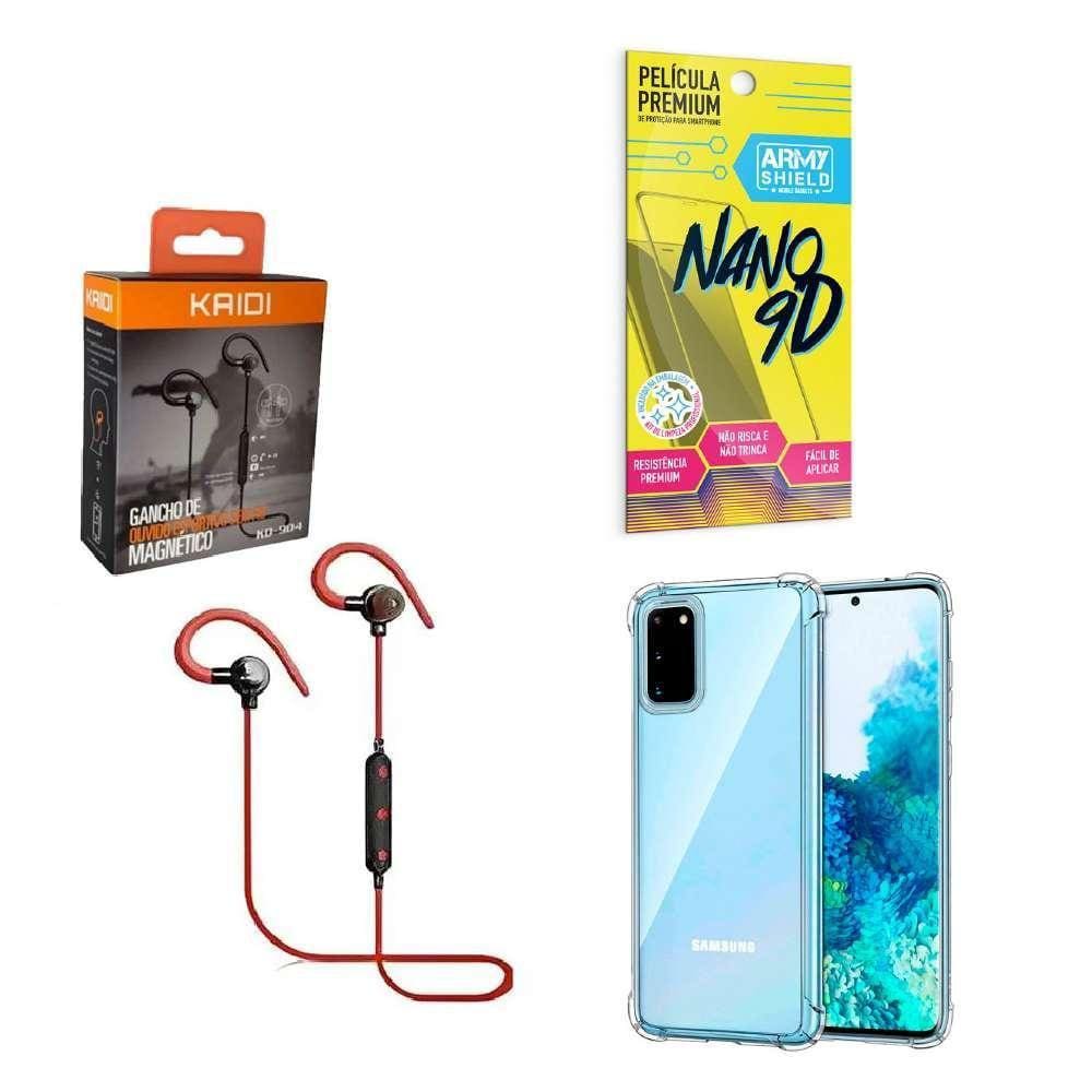 Kit Capinha Samsung S20 Fone Bluetooth E Película 9D