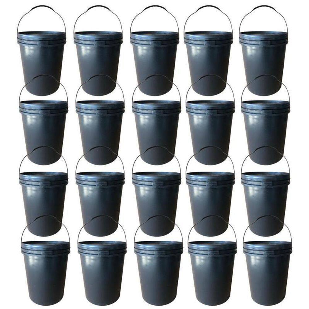 Balde 16L Para Reciclar Alça Plástica Com Tampa - 20 Pçs