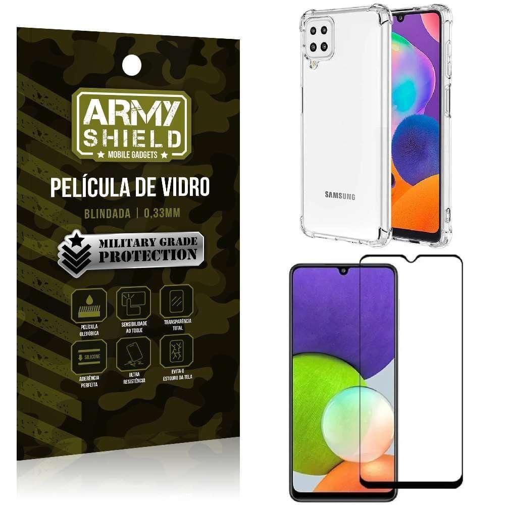 Capinha Samsung A22 4G Anti Shock + Película De Vidro 3D