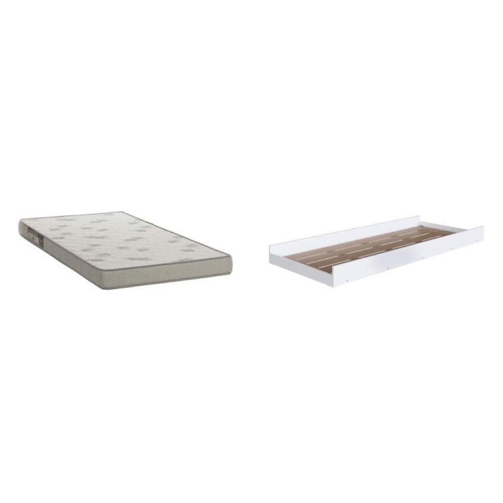 Cama Auxiliar para Beliche 1 Colchão Branco