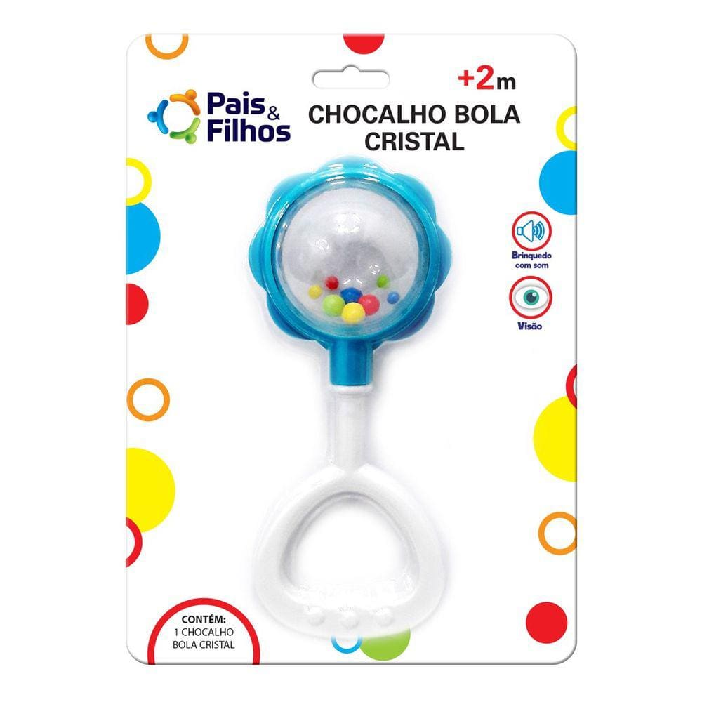 Chocalho Bola de Cristal Pais e Filhos Infantil Barulhinho - Rosa