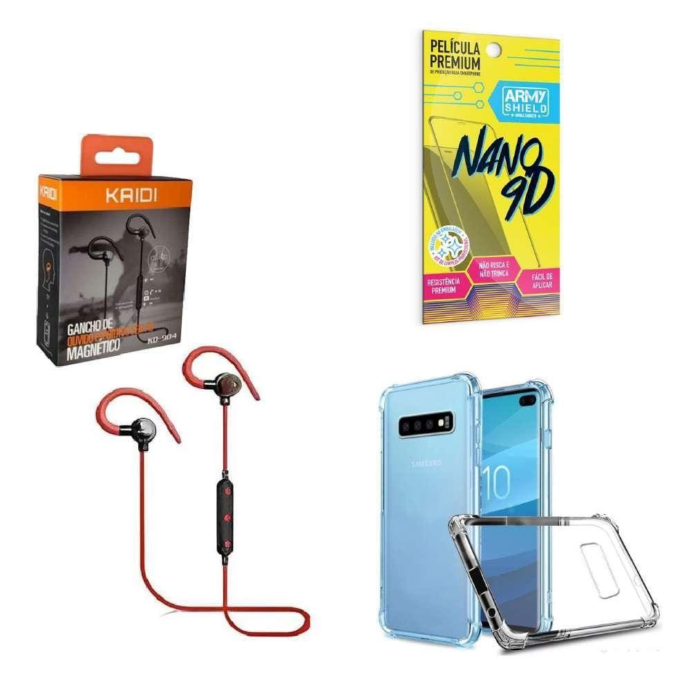 Kit Capinha Samsung S10 Plus Fone Bluetooth E Película 9D