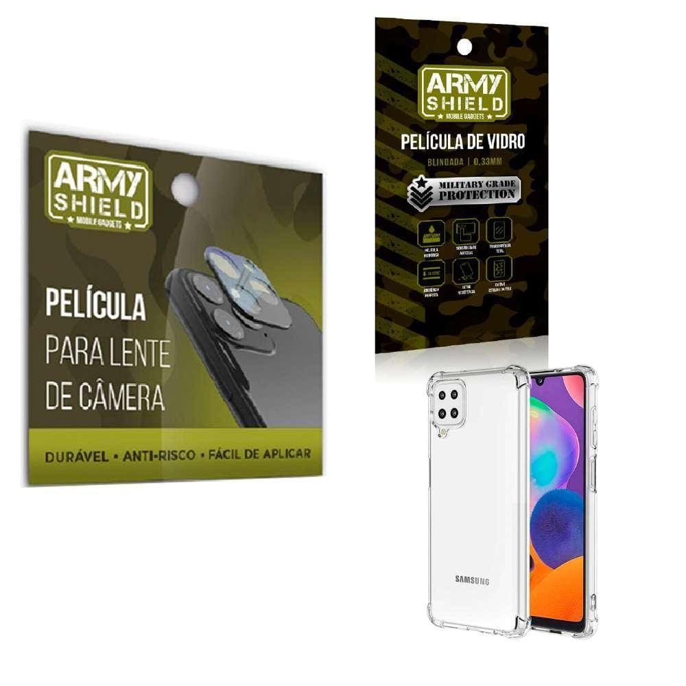 Película De Câmera E Tela Samsung A12 E Capinha Anti Shock