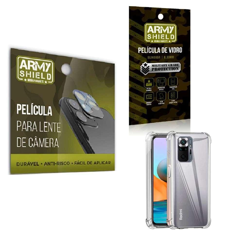 Kit Película De Câmera E Tela Mi Note 10 + Capinha Antishock
