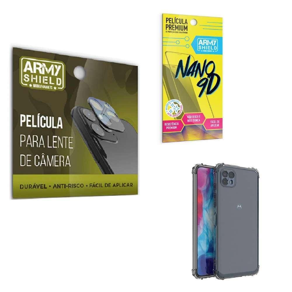 Kit Película De Câmera E Tela Moto G50 5G + Capa Anti Shock