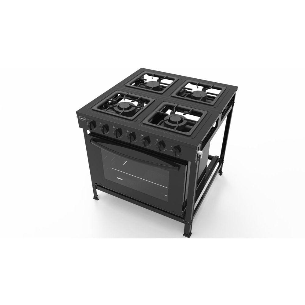 Fogão Industrial 4 Bocas com Forno Preto