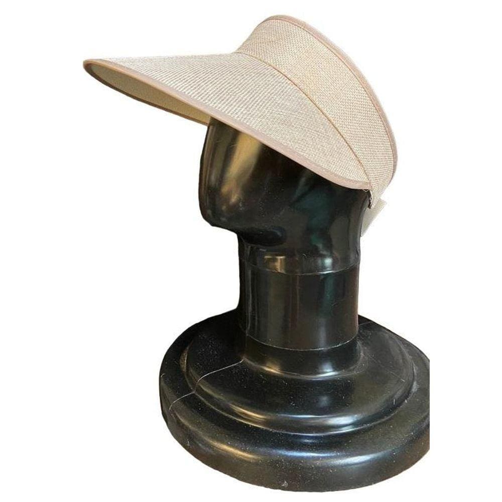 Viseira Feminina Creme Praia Piscina Com Elástico Ajustável