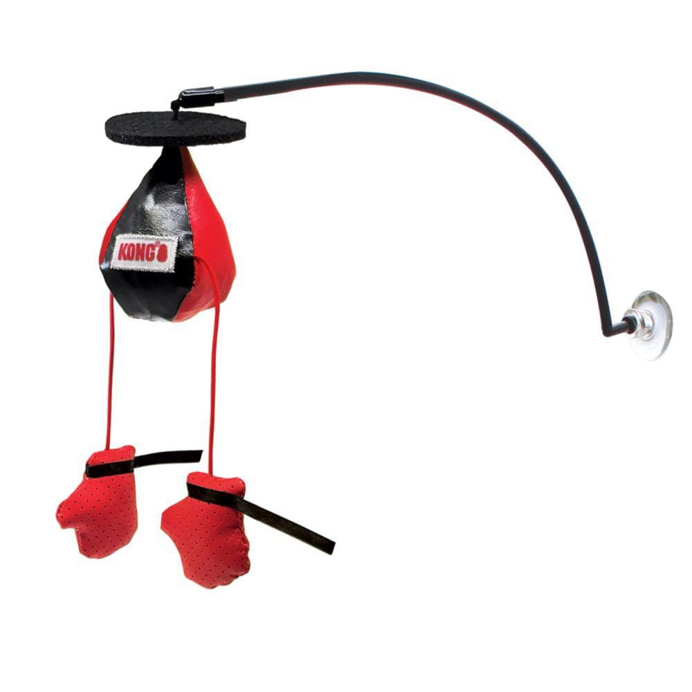 Kong Connects Punching Bag Brinquedo Interativo Boxe de Janela com Luvas de Boxe Cheias de Catnip - Erva de Gato