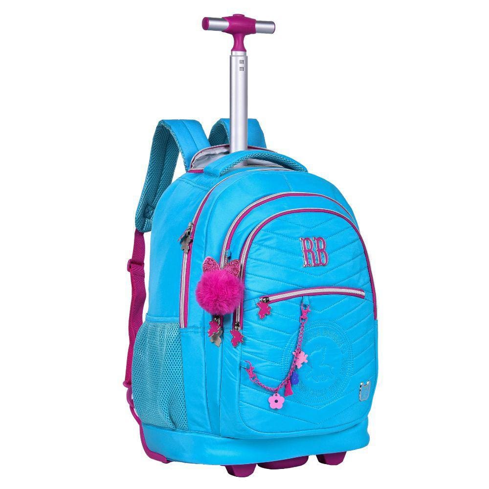 Mochila de Costas e RodIinhas Rebecca Bonbon Azul
