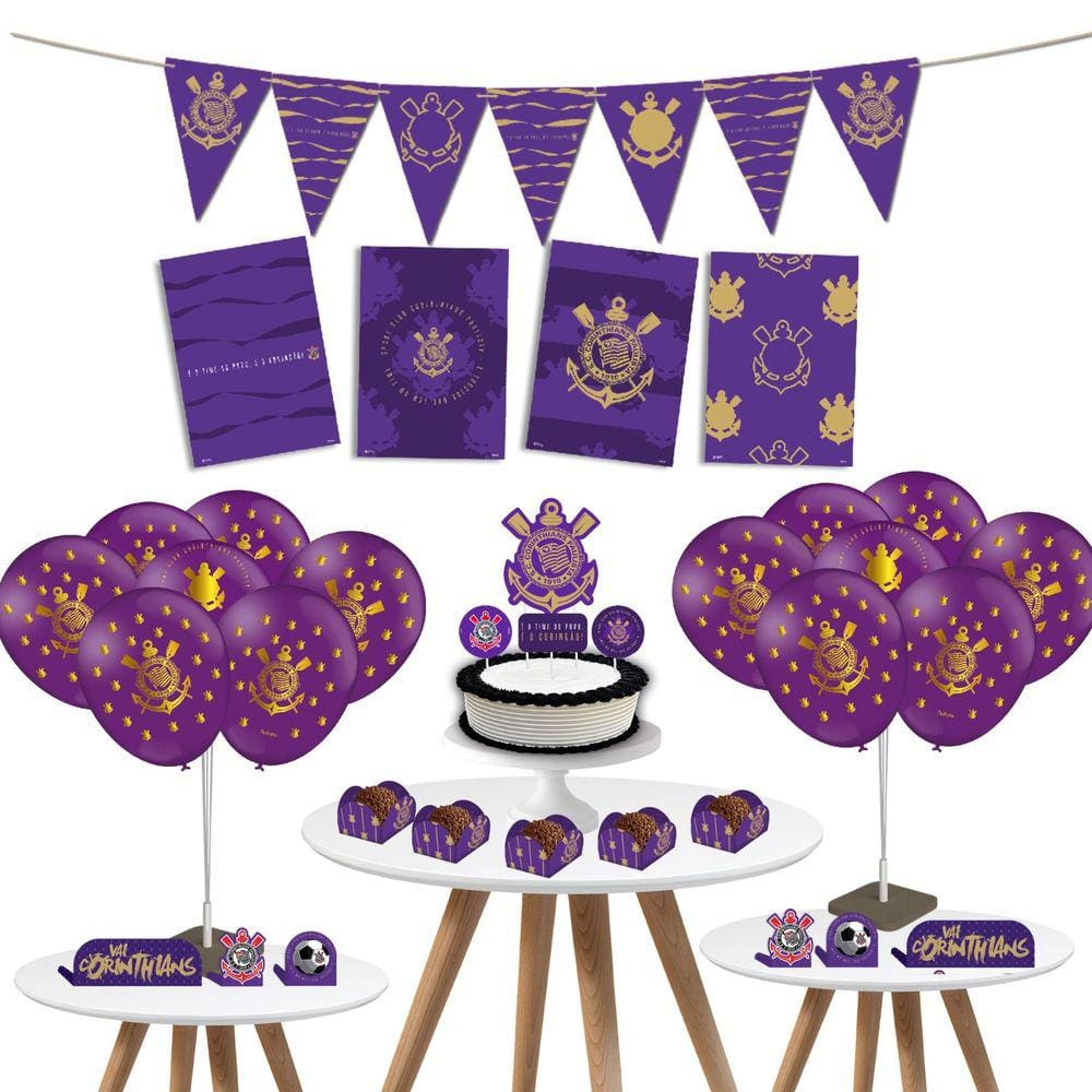 Kit Festa Corinthians Roxo Decoração Completa Festa Times