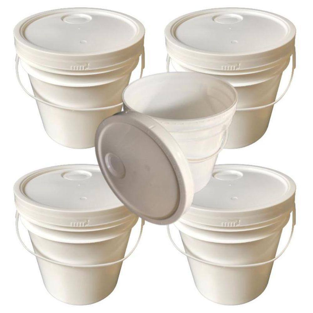 Balde Plástico 5L Para Massinha - 5 Pçs