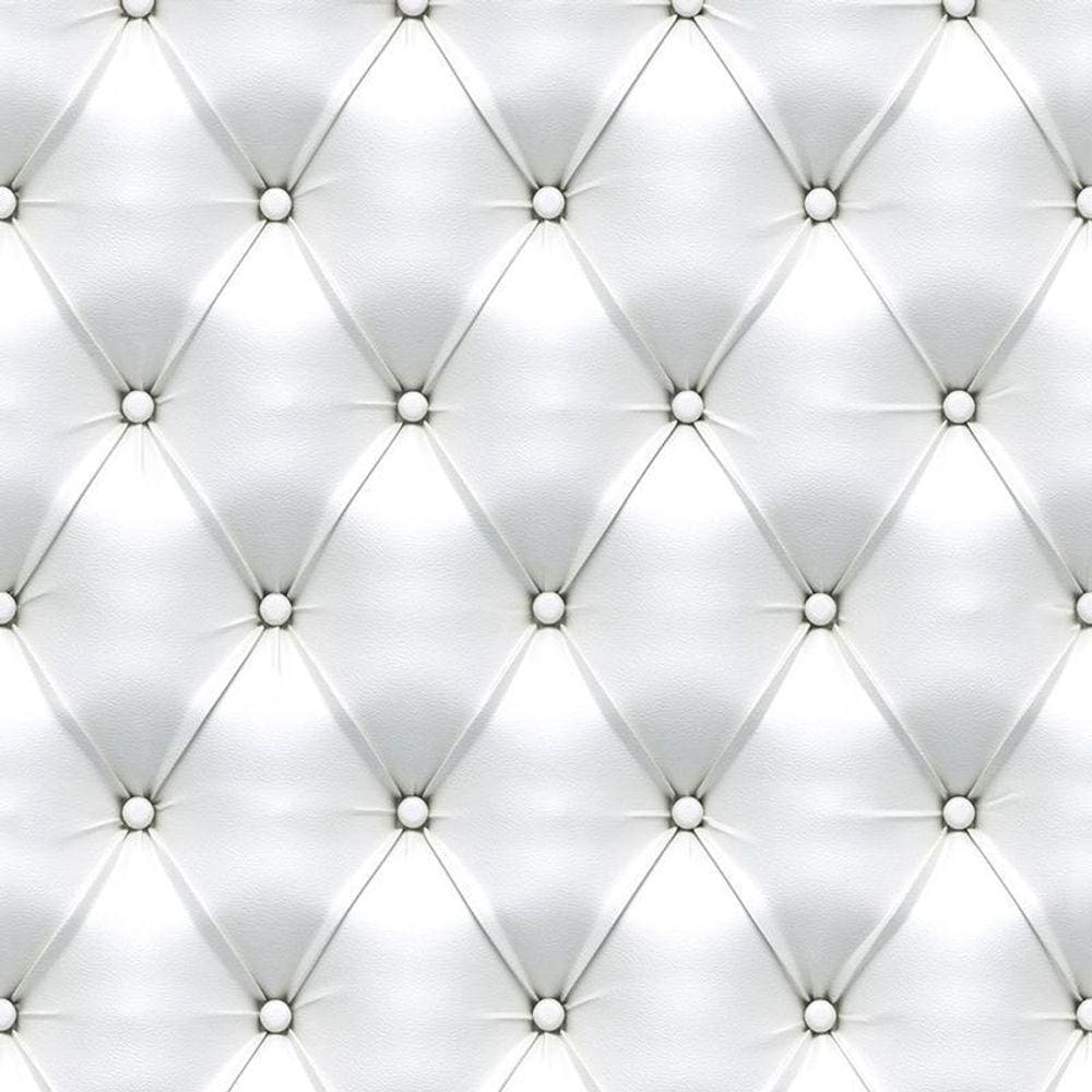 Kit 7 Rolos Papel De Parede Adesivo Couro Branco 3,0M