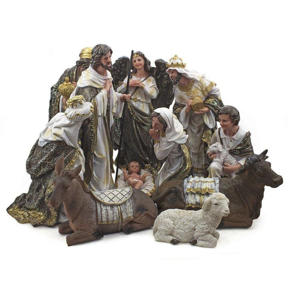 Presépio Importado Resina 11 Peças 30cm - Jesus e Mais