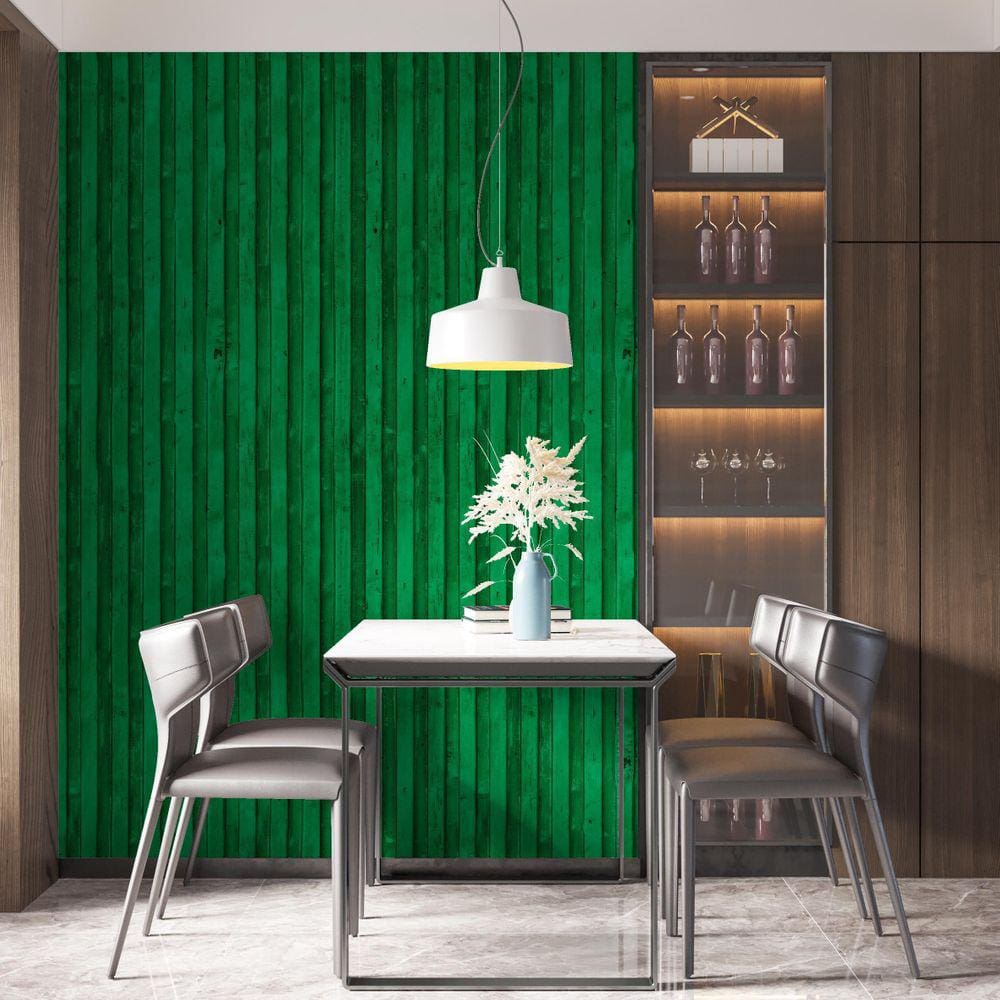 Kit 5 Rolos Papel De Parede Adesivo Contêiner Verde 3,0M