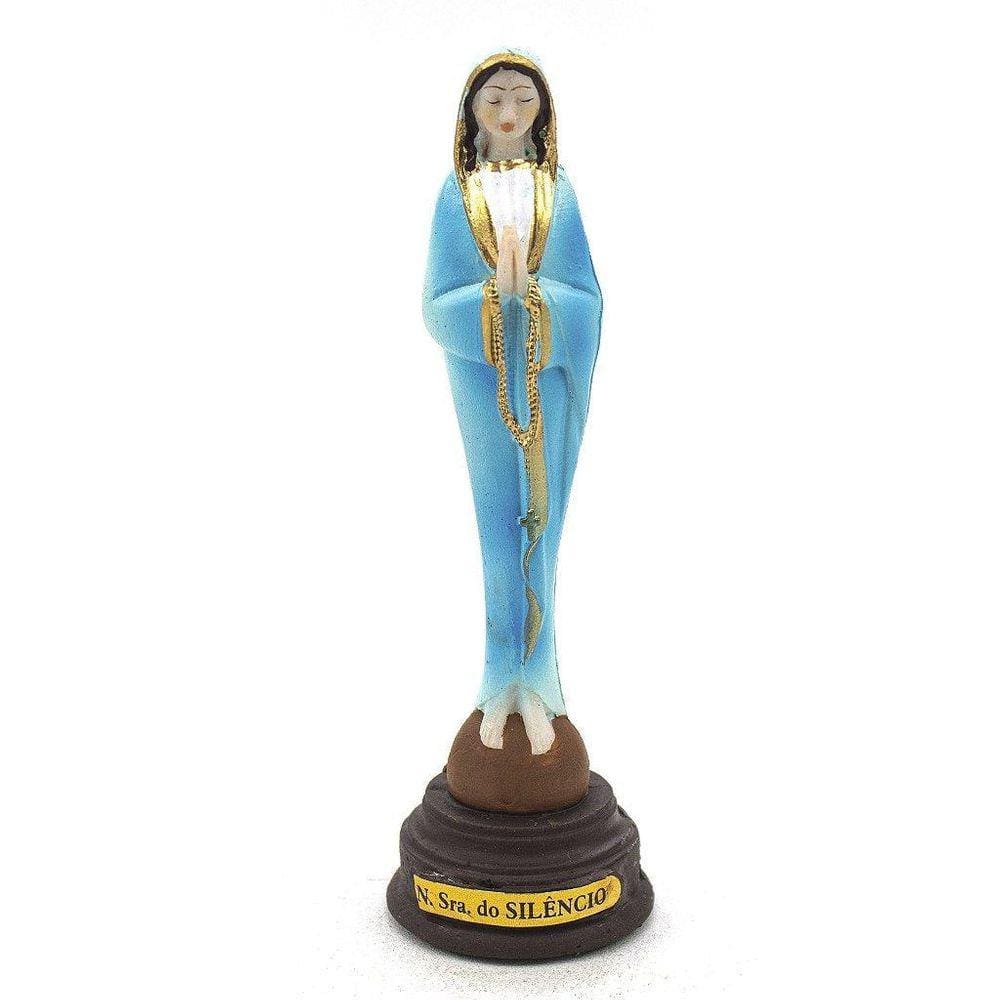 Imagem Nossa Senhora Do Silêncio Azul Resina 13 Cm