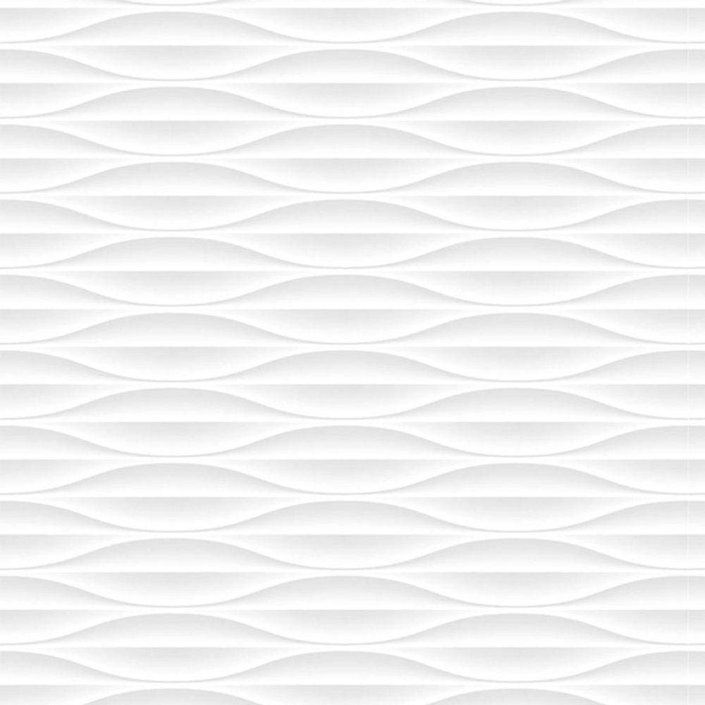 Kit 10 Rolos Papel De Parede Adesivo Ondulado Branco 3,0M