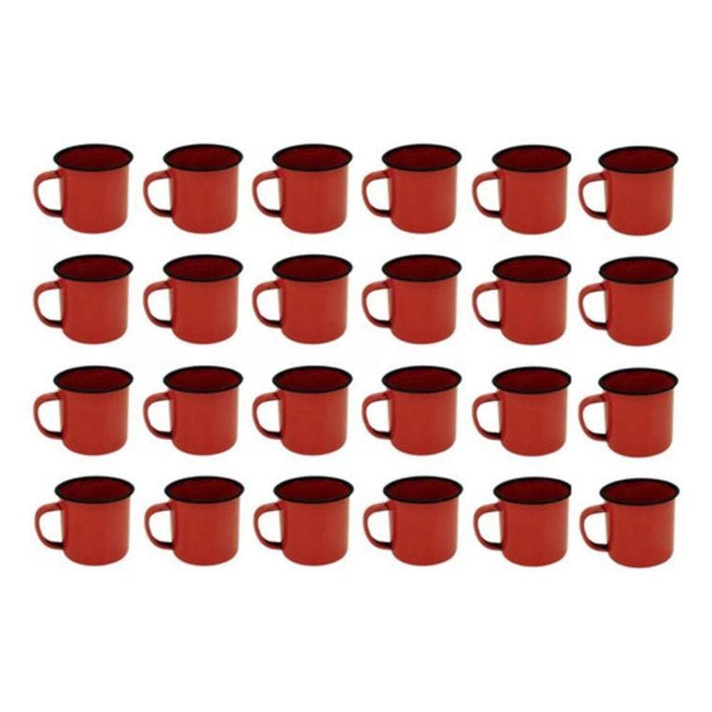 Kit Com 24x Caneca Esmaltada Retrô 150ml - Art House
