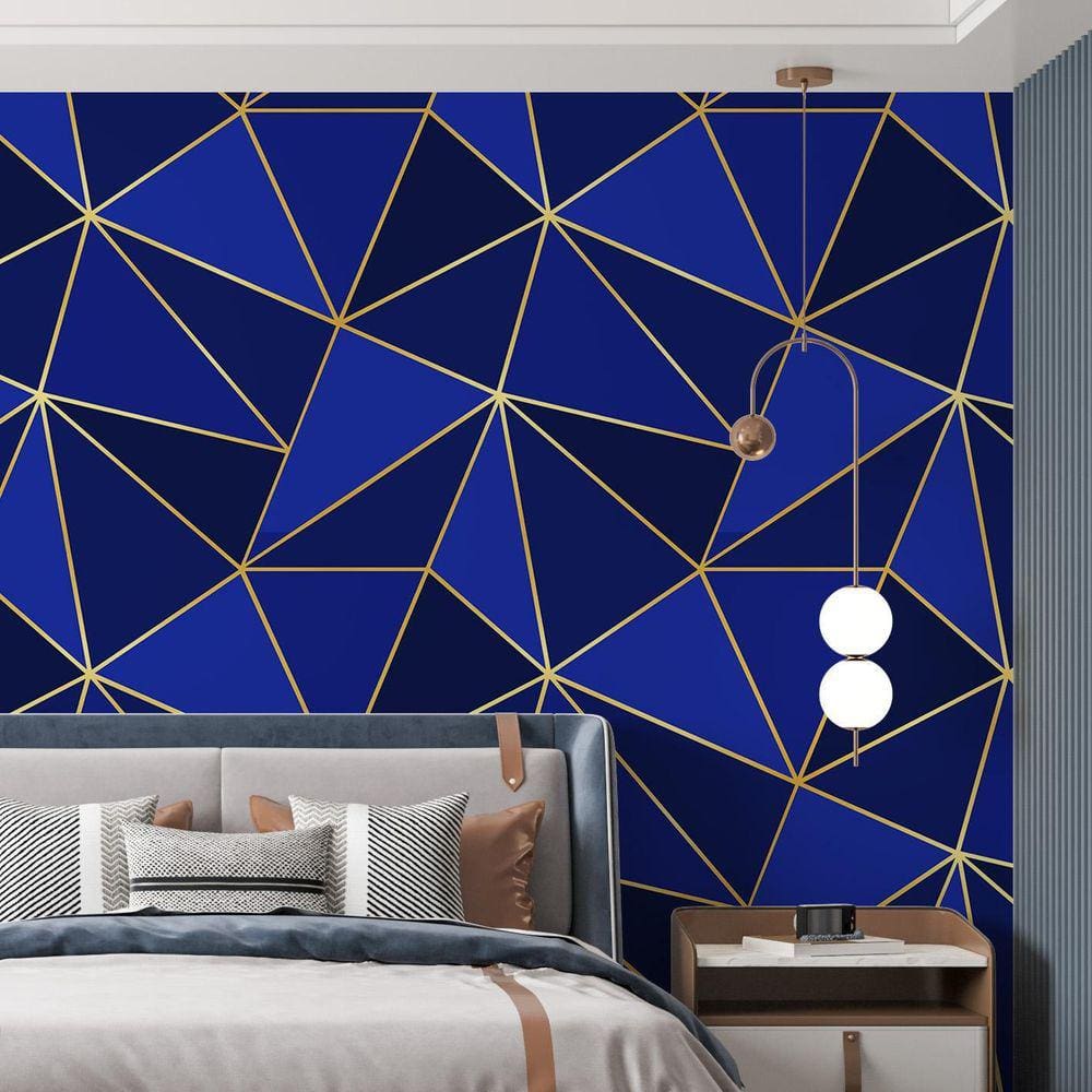 Kit 4 Rolos Papel De Parede Adesivo Zara Tons De Azul 3,0M