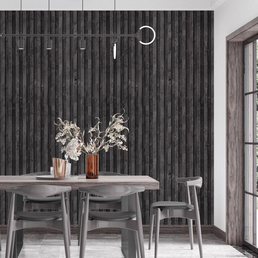 Kit 3 Rolos Papel De Parede Adesivo Contêiner Preto 3,0M