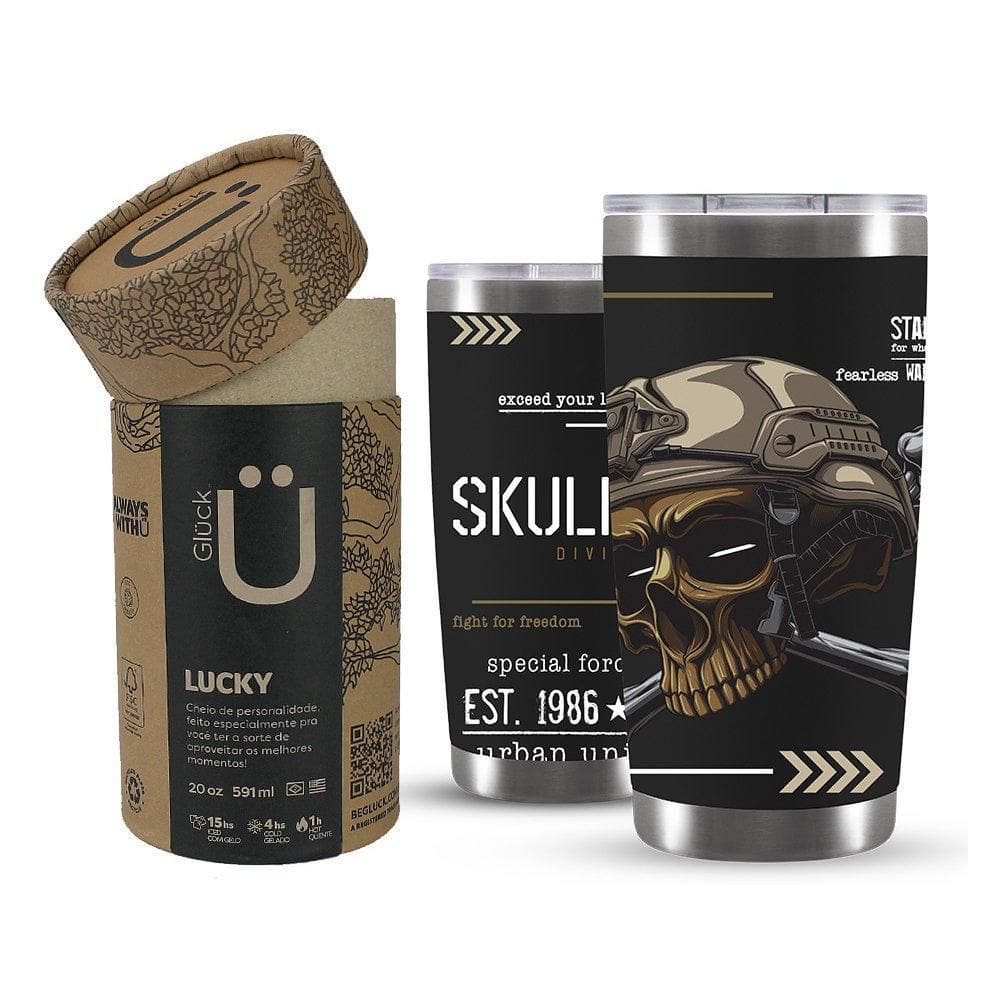 Copo Térmico Gluck Lucky Future Skull Division Military