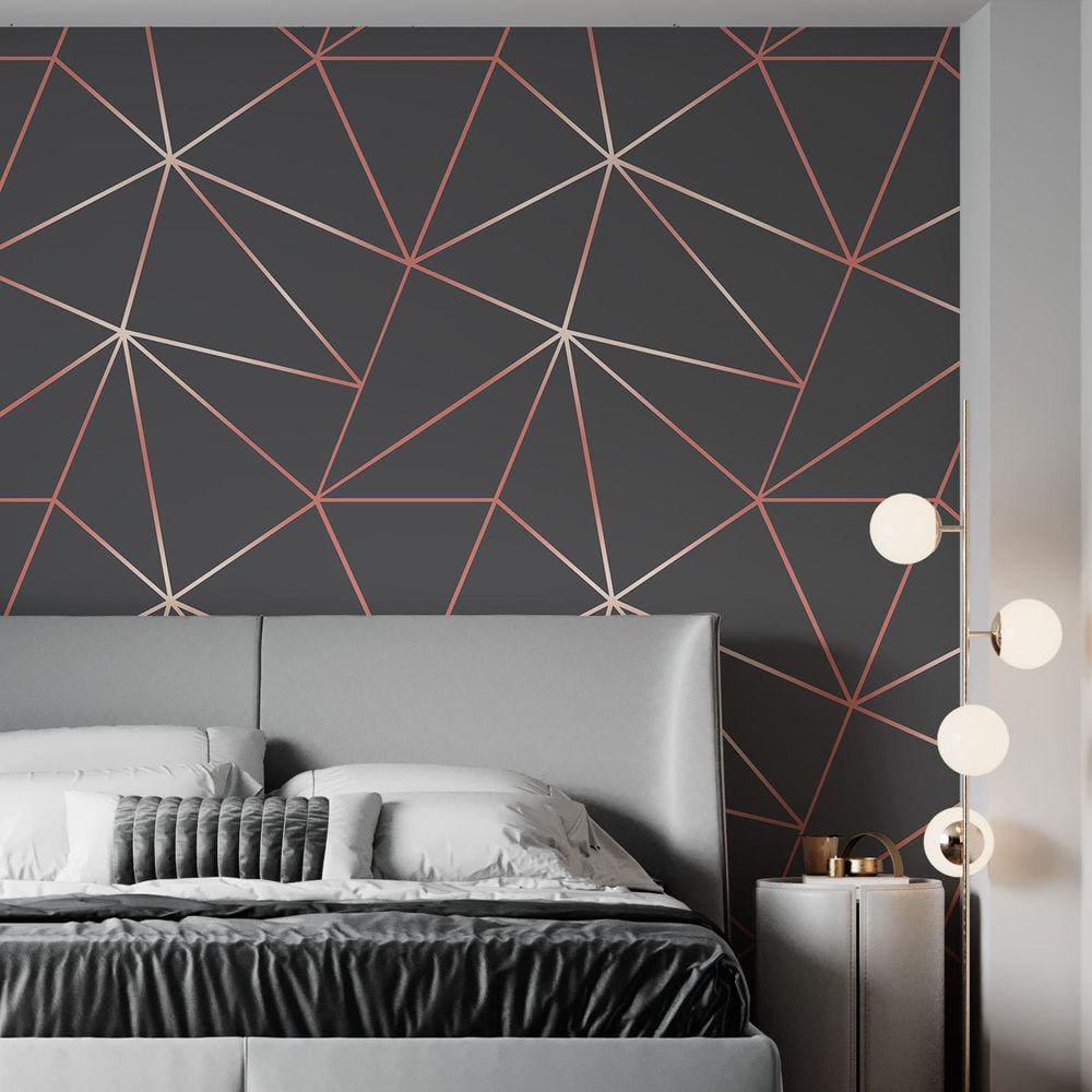 Kit 7 Rolos Papel De Parede Adesivo Zara Cinza Escuro 3,0M