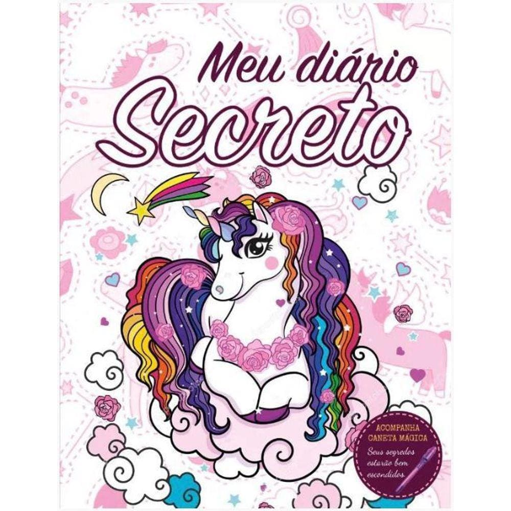 Diário Secreto Unicórnio Branco 2023 60 Páginas 221g 21x23cm