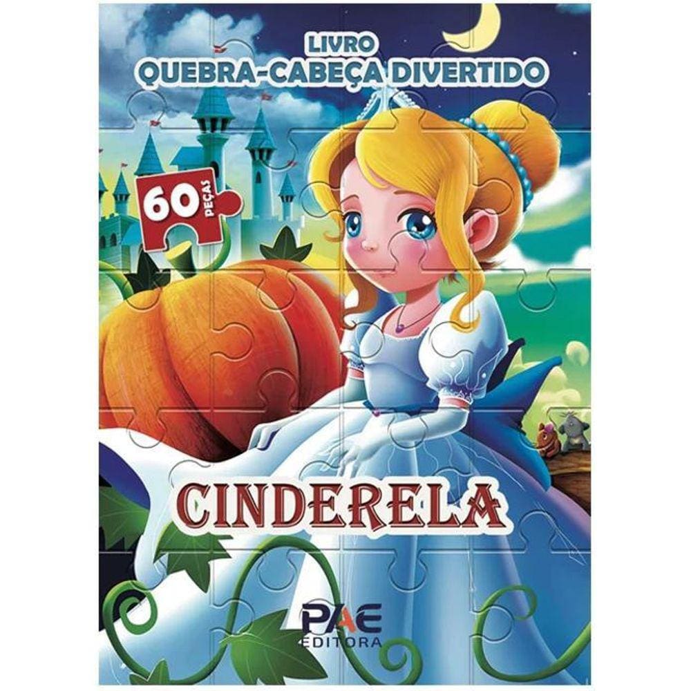 Quebra-cabeça Cinderela Divertido - 60 peças | 19x26x2 cm