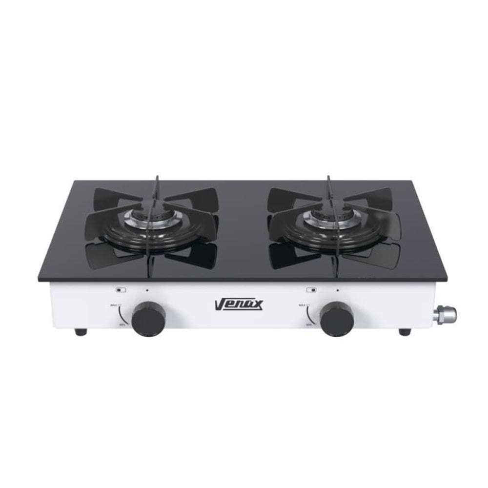 Fogao de Mesa 2 Bocas Venax Flamalar Vitreo Branco Gas Glp