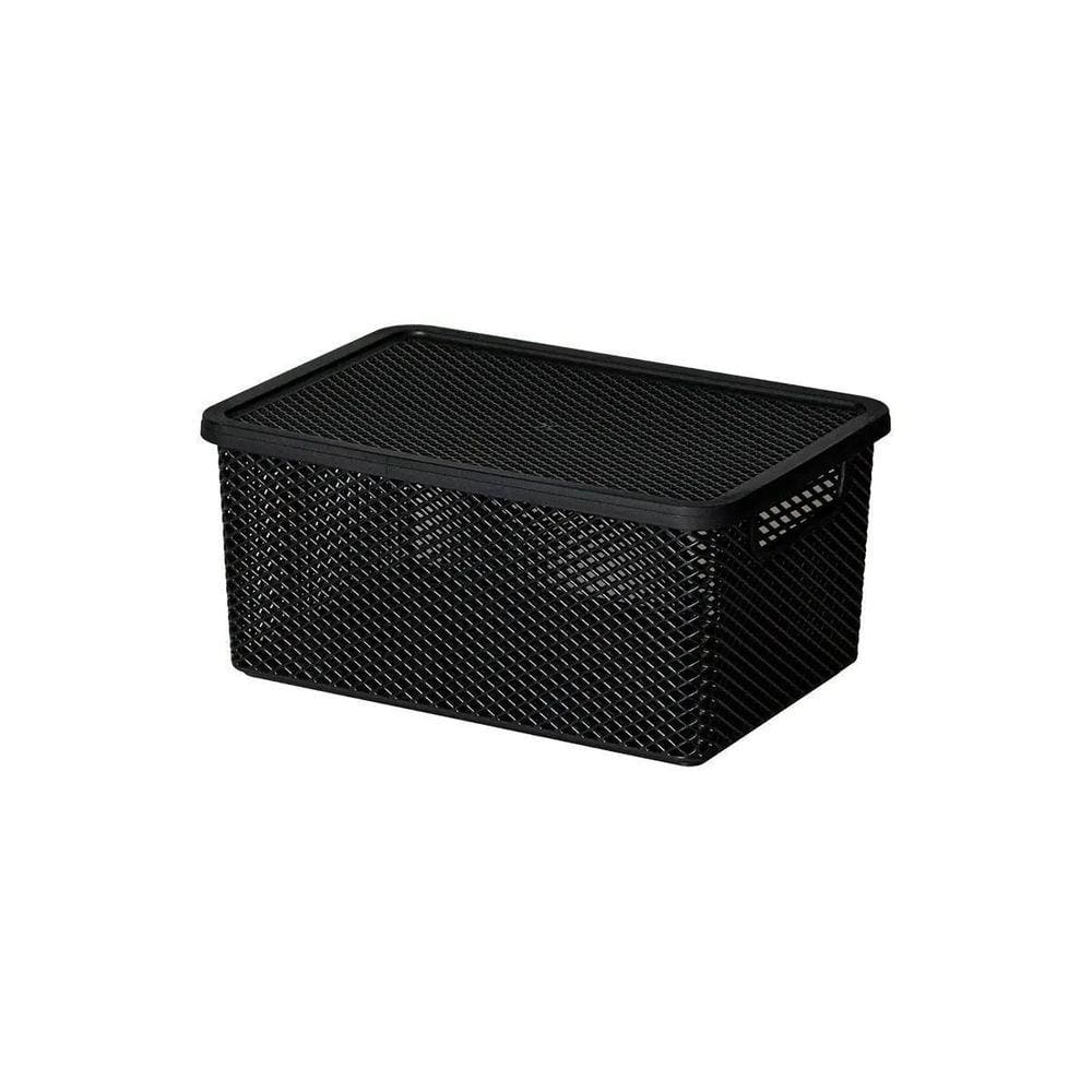 Cesto Organizador Com Tampa Preto 26X18X12 - 2012