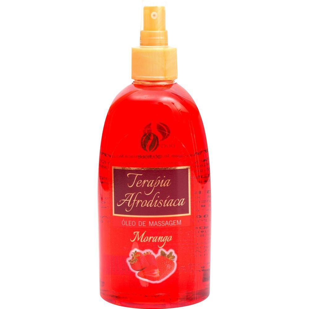 Óleo de Massagem Terapia Afrodisíaca Morango 300ml - DUOTRATO COSMÉTICOS
