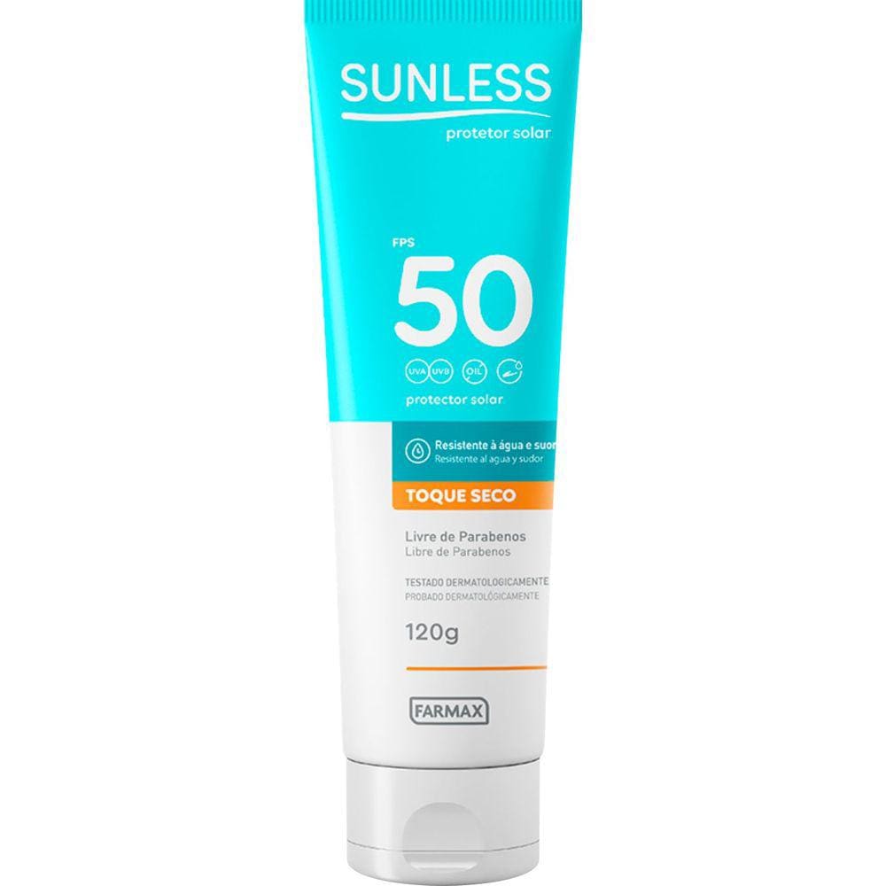 Protetor Solar Sunless FPS 50 120g - FARMAX COSMÉTICOS