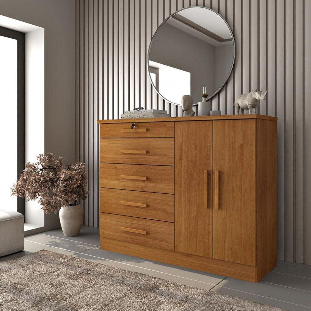 Cômoda 5 Gavetas 2 Portas Istambul