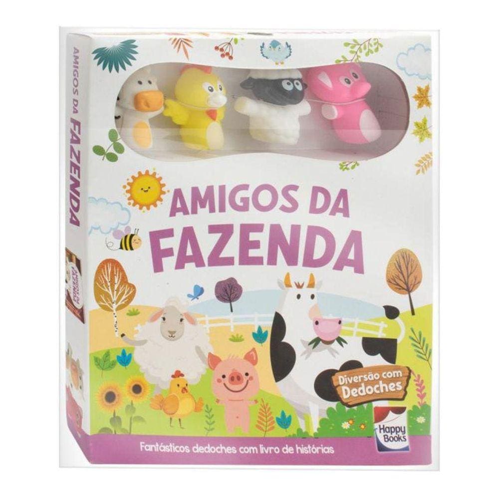 Livro Diversão Com Dedoches: Amigos Da Fazenda - Happy Books
