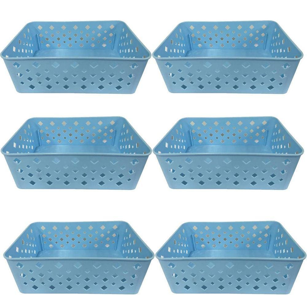 Cesto Organizador Premium Azul 123Organizei 19x13,5x6,5Cm