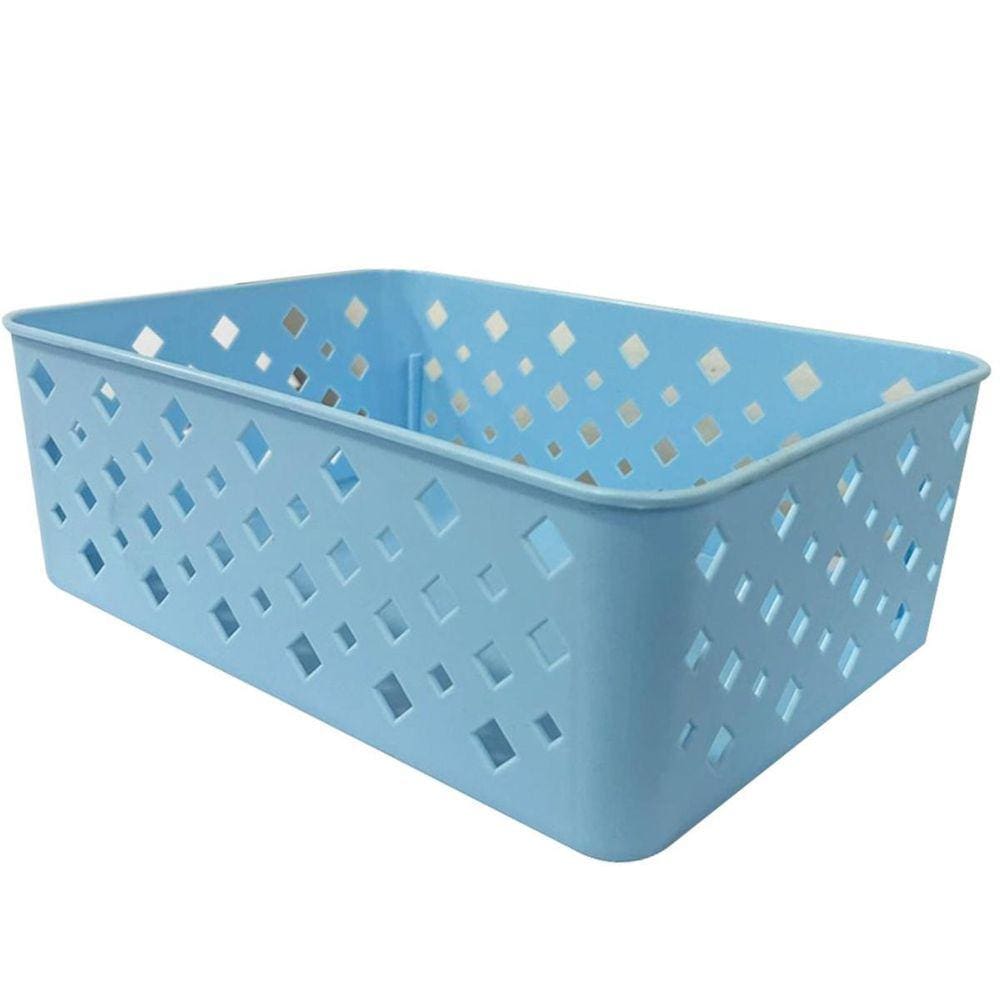 Cesto Organizador Premium Azul 123Organizei 19x13,5x6,5Cm